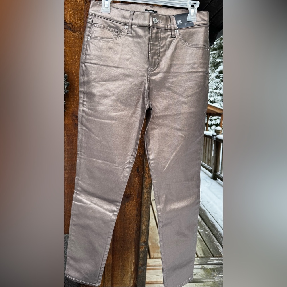 Rose Gold Metalic pants by Express NWT - Picture 8 of 9